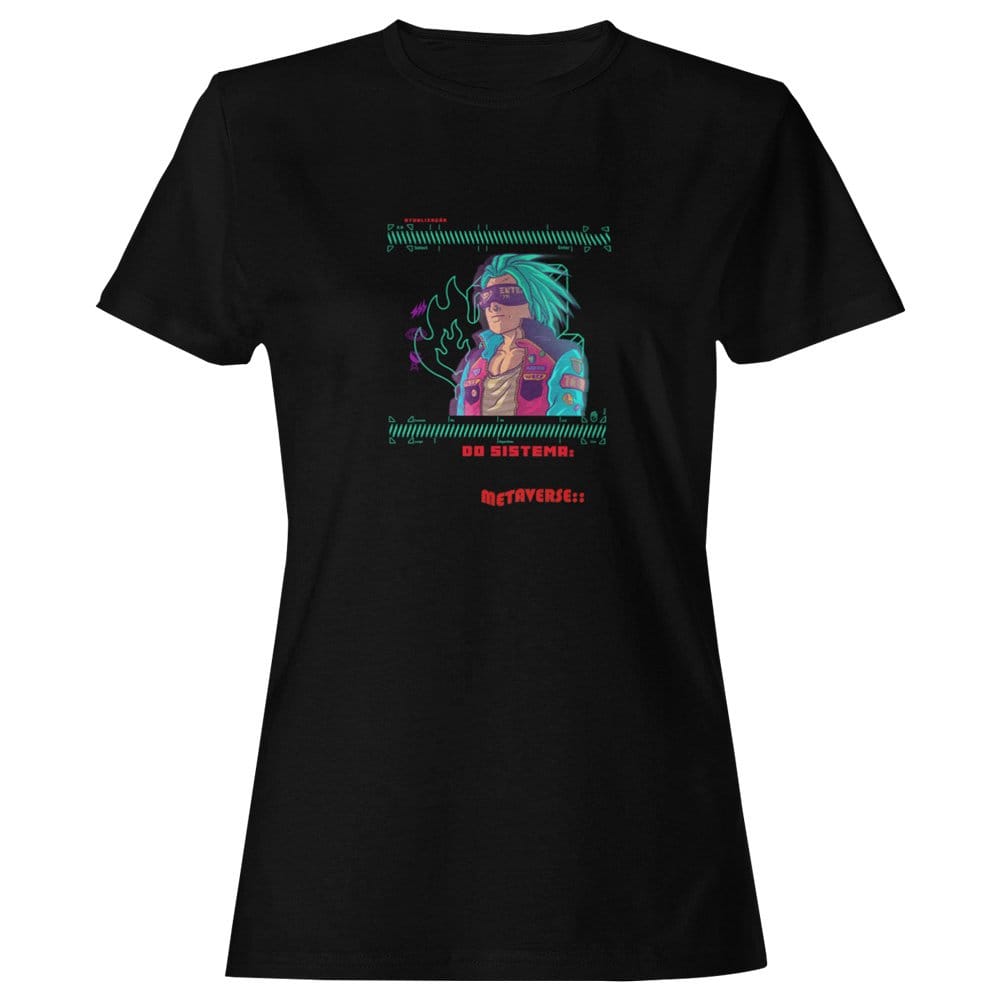 EqualLife Pure Cotton Bio-Washed T-Shirt Chest Printed-Japanese Anime Art Series - 13 - Metaverse 0 0 Sistema Design-by ZingerTees-Women-EL9120227-F