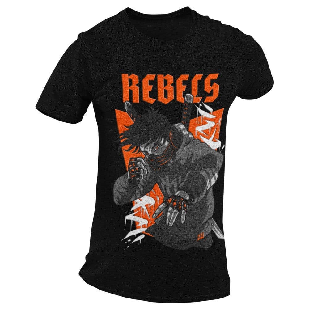 EqualLife Pure Cotton Bio-Washed T-Shirt Chest Printed-Japanese Anime Art Series - 16 - Underground Rebels Design-by ZingerTees-Men-EL9120230-M