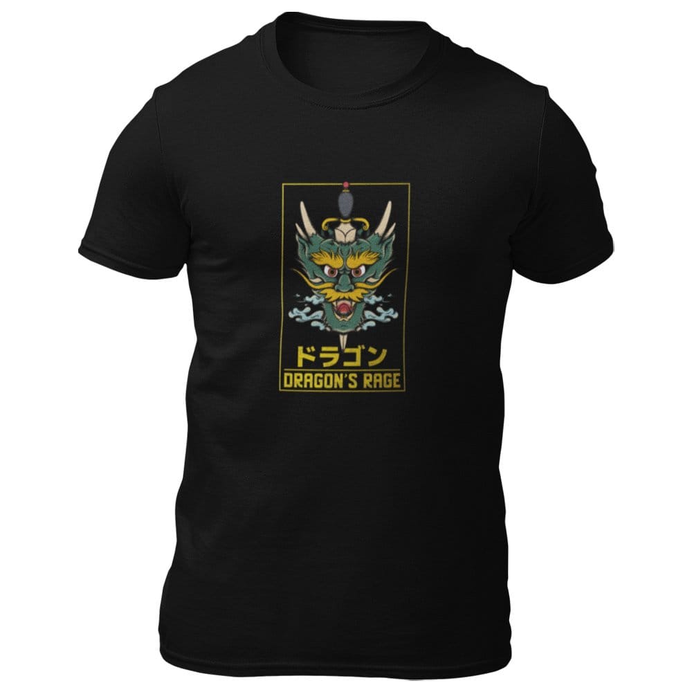 EqualLife Pure Cotton Bio-Washed T-Shirt Chest Printed-Japanese Anime Dragon's Rage Design-22-by ZingerTees-Men-EL9120382-M