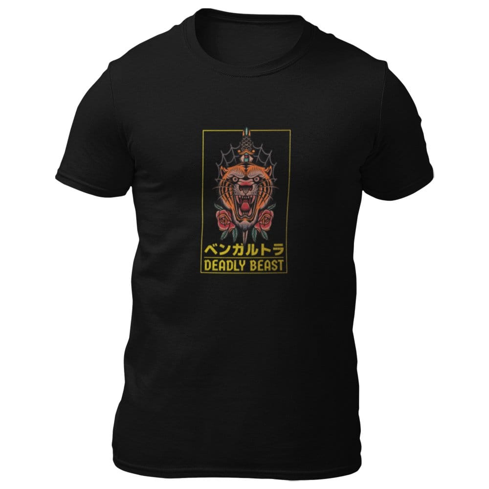 EqualLife Pure Cotton Bio-Washed T-Shirt Chest Printed-Japanese Anime Deadly Beast Design-24-by ZingerTees-Men-EL9120384-M