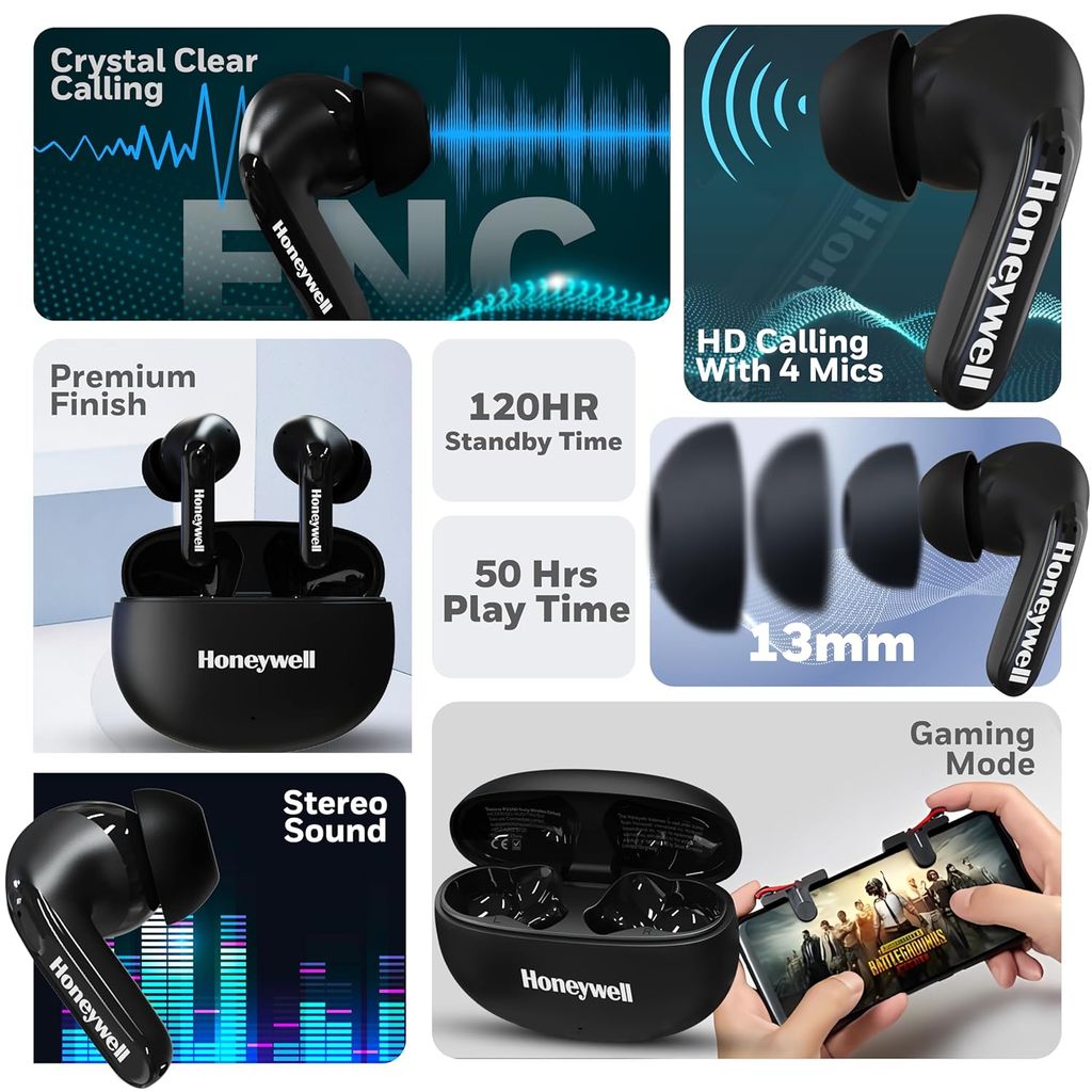 Honeywell Suono P2100 Bluetooth TWS Earbuds - black