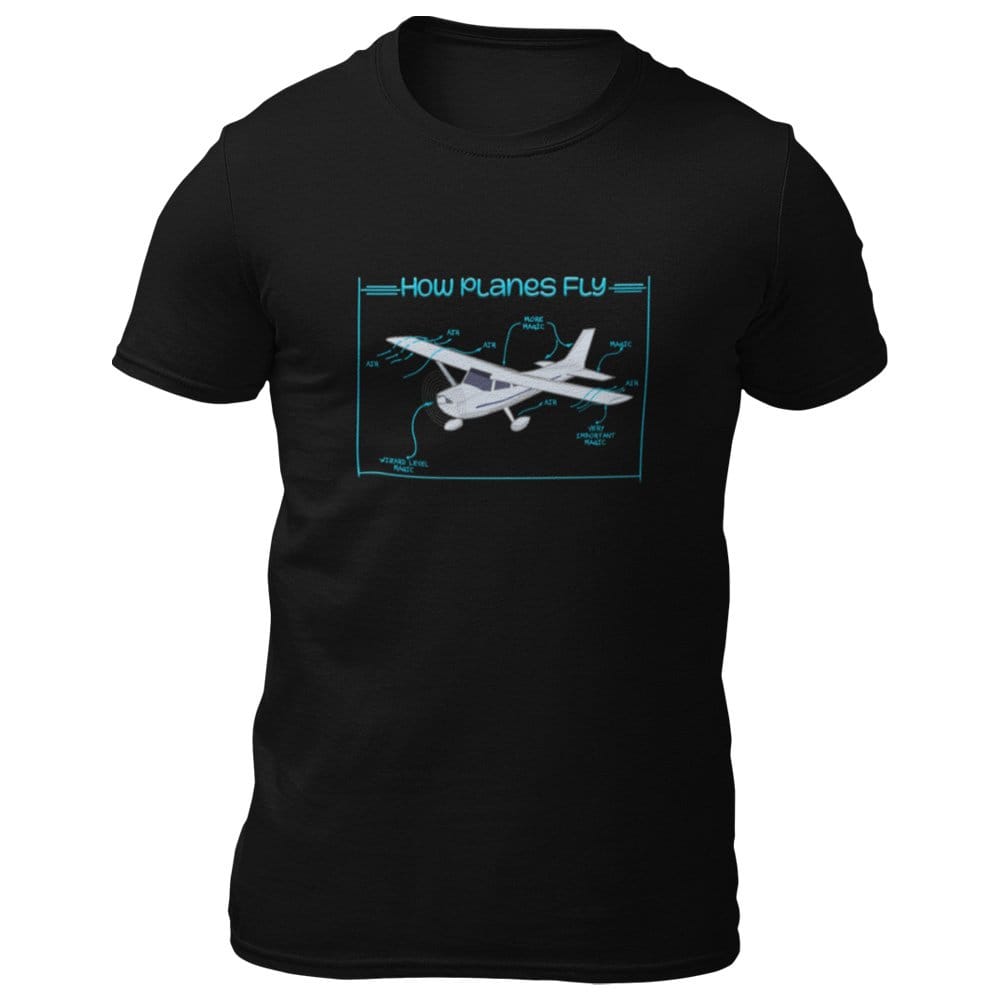 EqualLife Pure Cotton Bio-Washed T-Shirt Chest Printed-Funny Design-How A Plane Flies-by ZingerTees-Men-EL9120335-M