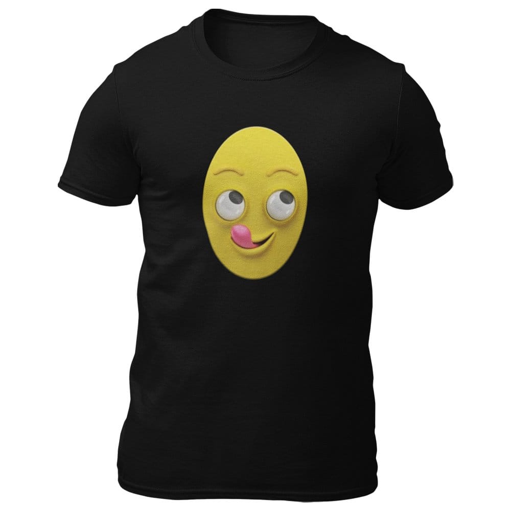 EqualLife Pure Cotton Bio-Washed T-Shirt Chest Printed-Funny Egg head Emoji Design-1-by ZingerTees-Men-EL9120447-M