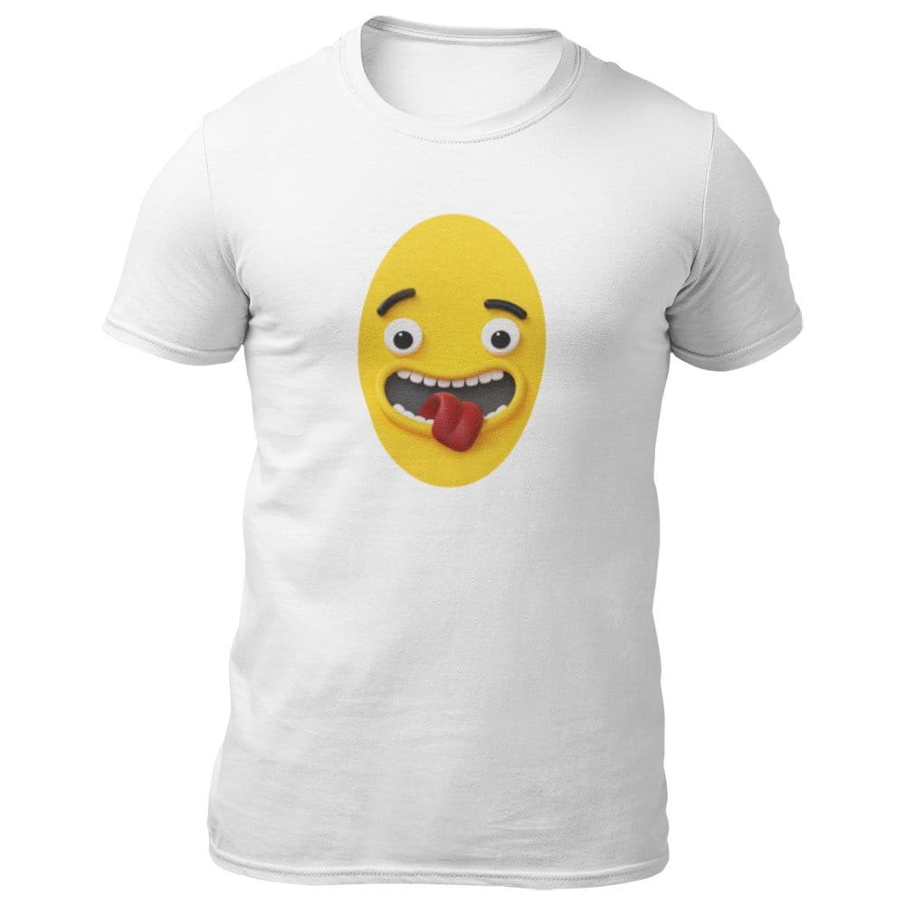 EqualLife Pure Cotton Bio-Washed T-Shirt Chest Printed-Funny Egg head Emoji Design-2-by ZingerTees-Men-EL9120448-M