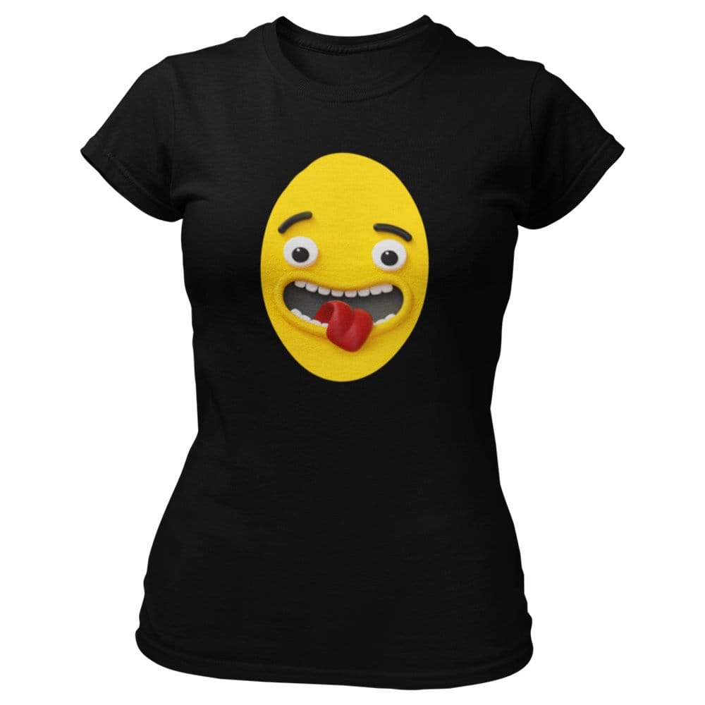 EqualLife Pure Cotton Bio-Washed T-Shirt Chest Printed-Funny Egg head Emoji Design-2-by ZingerTees-Women-EL9120448-F