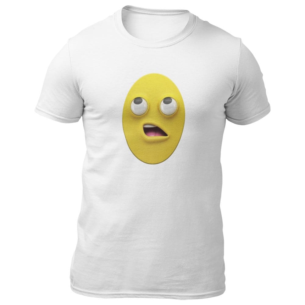 EqualLife Pure Cotton Bio-Washed T-Shirt Chest Printed-Funny Egg head Emoji Design-4-by ZingerTees-Men-EL9120450-M