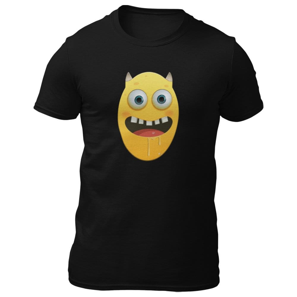 EqualLife Pure Cotton Bio-Washed T-Shirt Chest Printed-Funny Egg head Emoji Design-5-by ZingerTees-Men-EL9120451-M