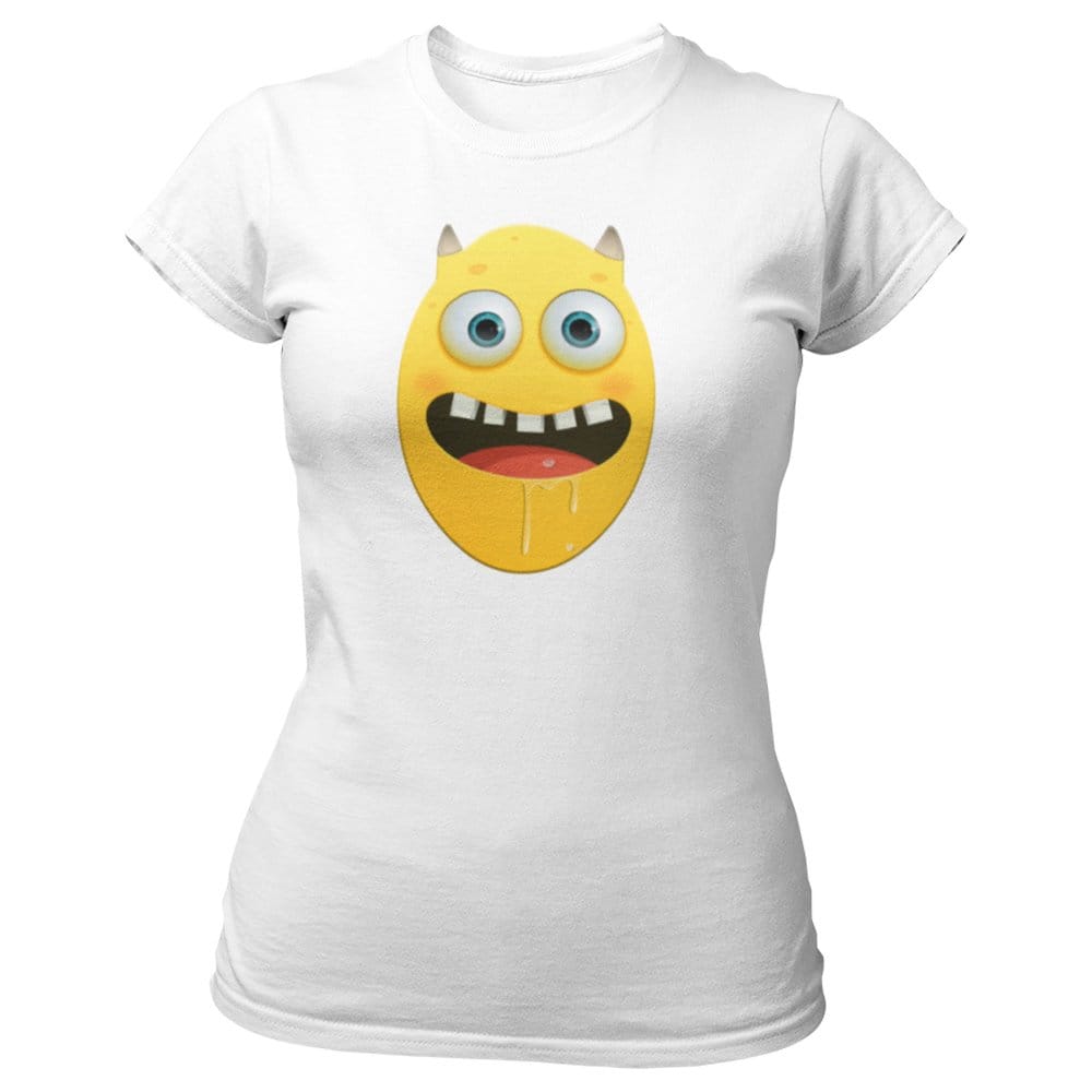 EqualLife Pure Cotton Bio-Washed T-Shirt Chest Printed-Funny Egg head Emoji Design-5-by ZingerTees-Women-EL9120451-F