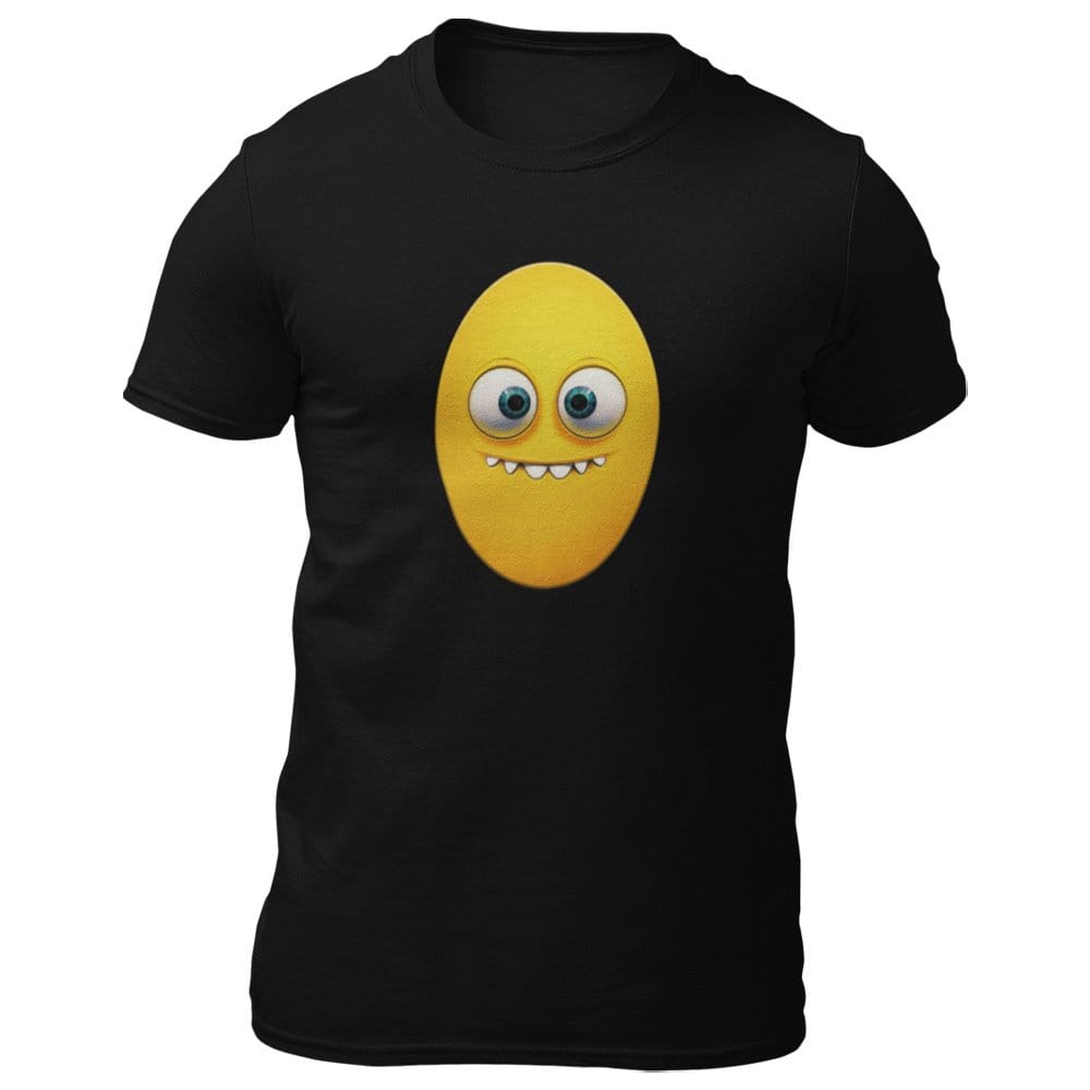 EqualLife Pure Cotton Bio-Washed T-Shirt Chest Printed-Funny Egg head Emoji Design-7-by ZingerTees-Men-EL9120453-M