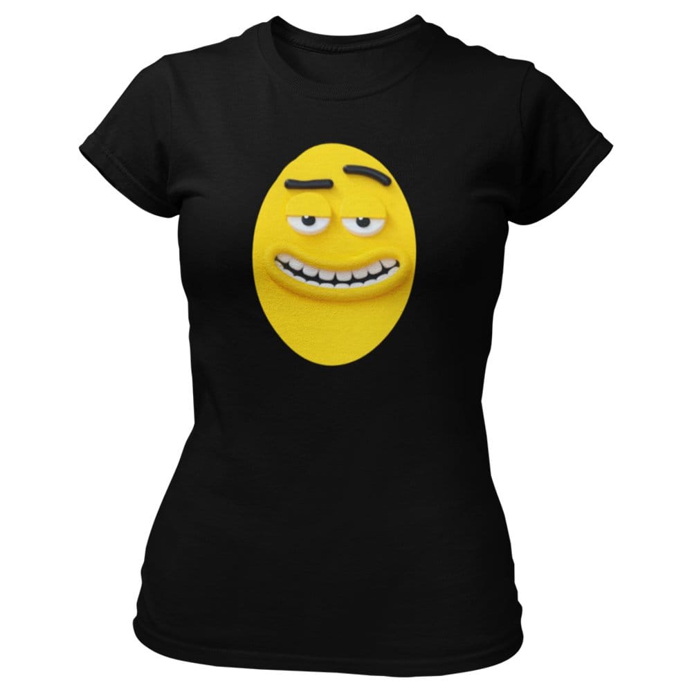 EqualLife Pure Cotton Bio-Washed T-Shirt Chest Printed-Funny Egg head Emoji Design-8-by ZingerTees-Women-EL9120454-F