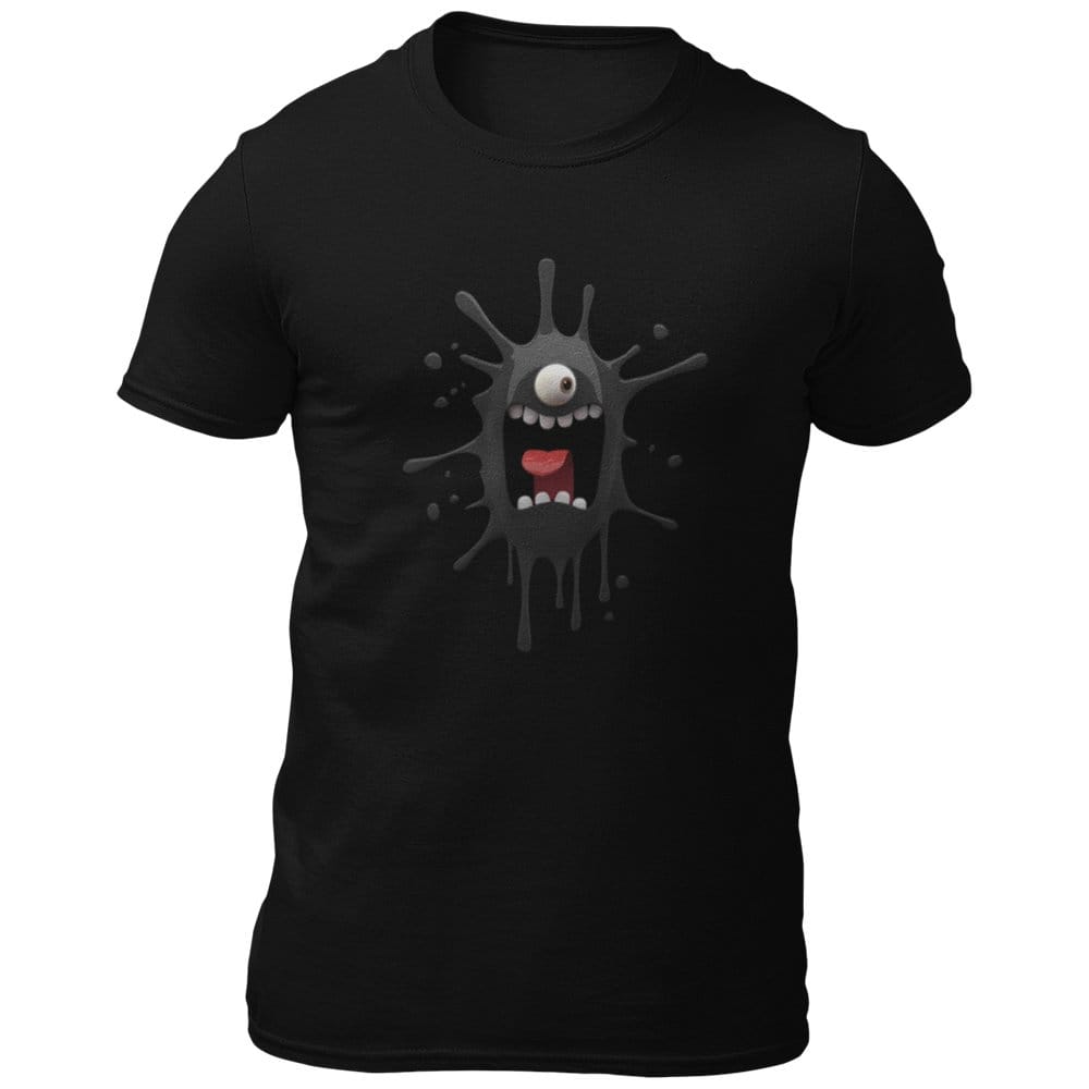 EqualLife Pure Cotton Bio-Washed Chest Printed T-Shirt - Funny Tees - Monster Splat - by ZingerTees-Men-EL9120504-M