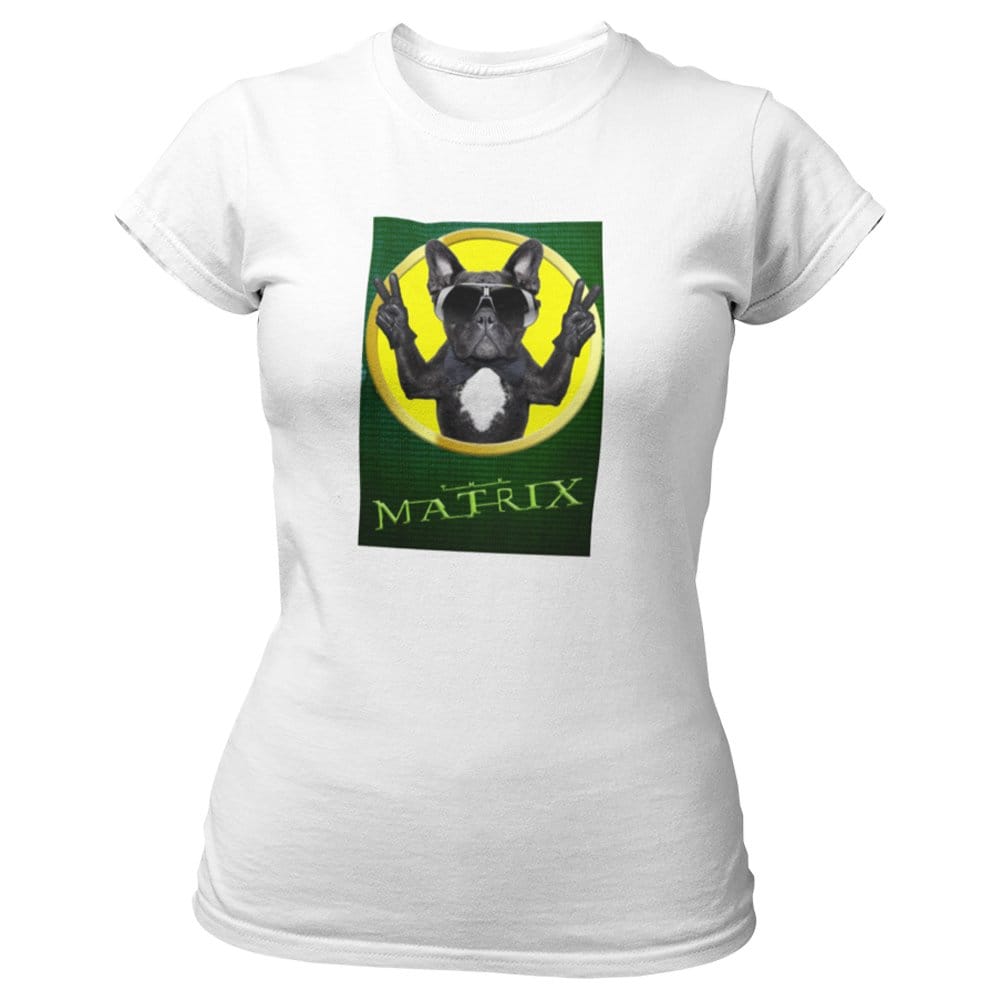 EqualLife Pure Cotton Bio-Washed T-Shirt Chest Printed-Slogan Funny Dog-The Matrix-Design-13-by ZingerTees-Women-EL9120464-F