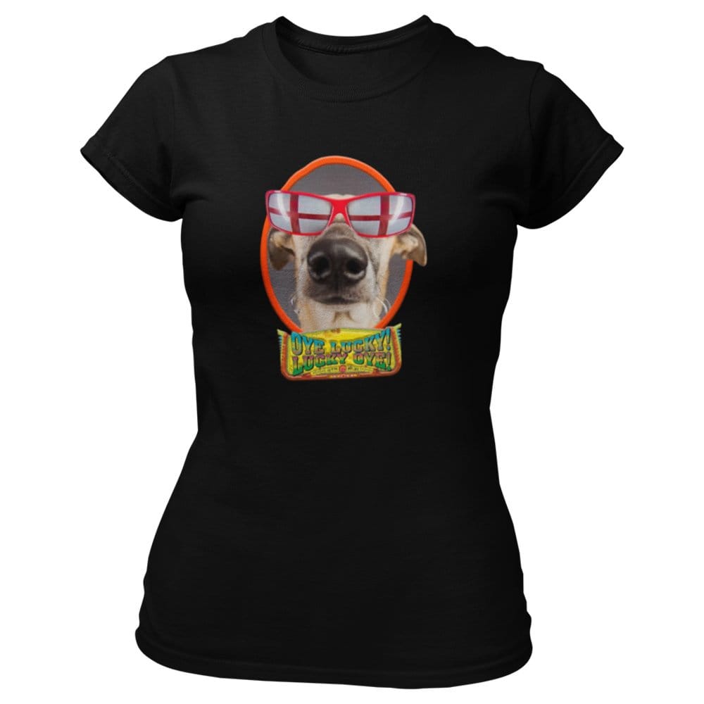EqualLife Pure Cotton Bio-Washed T-Shirt Chest Printed-Slogan Funny Dog-Oye Lucky Oye-Design-16-by ZingerTees-Women-EL9120467-F