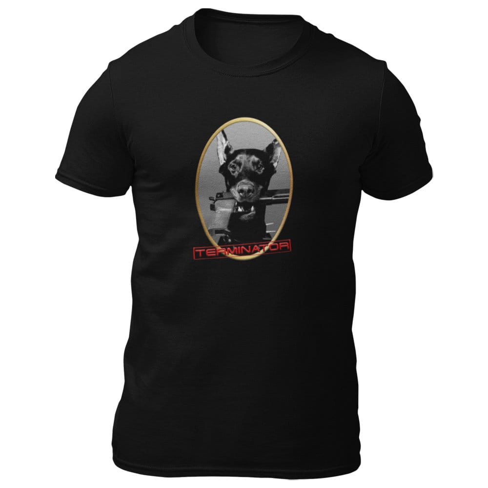 EqualLife Pure Cotton Bio-Washed T-Shirt Chest Printed-Slogan Funny Dog-The Terminator-Design-19-by ZingerTees-Men-EL9120470-M