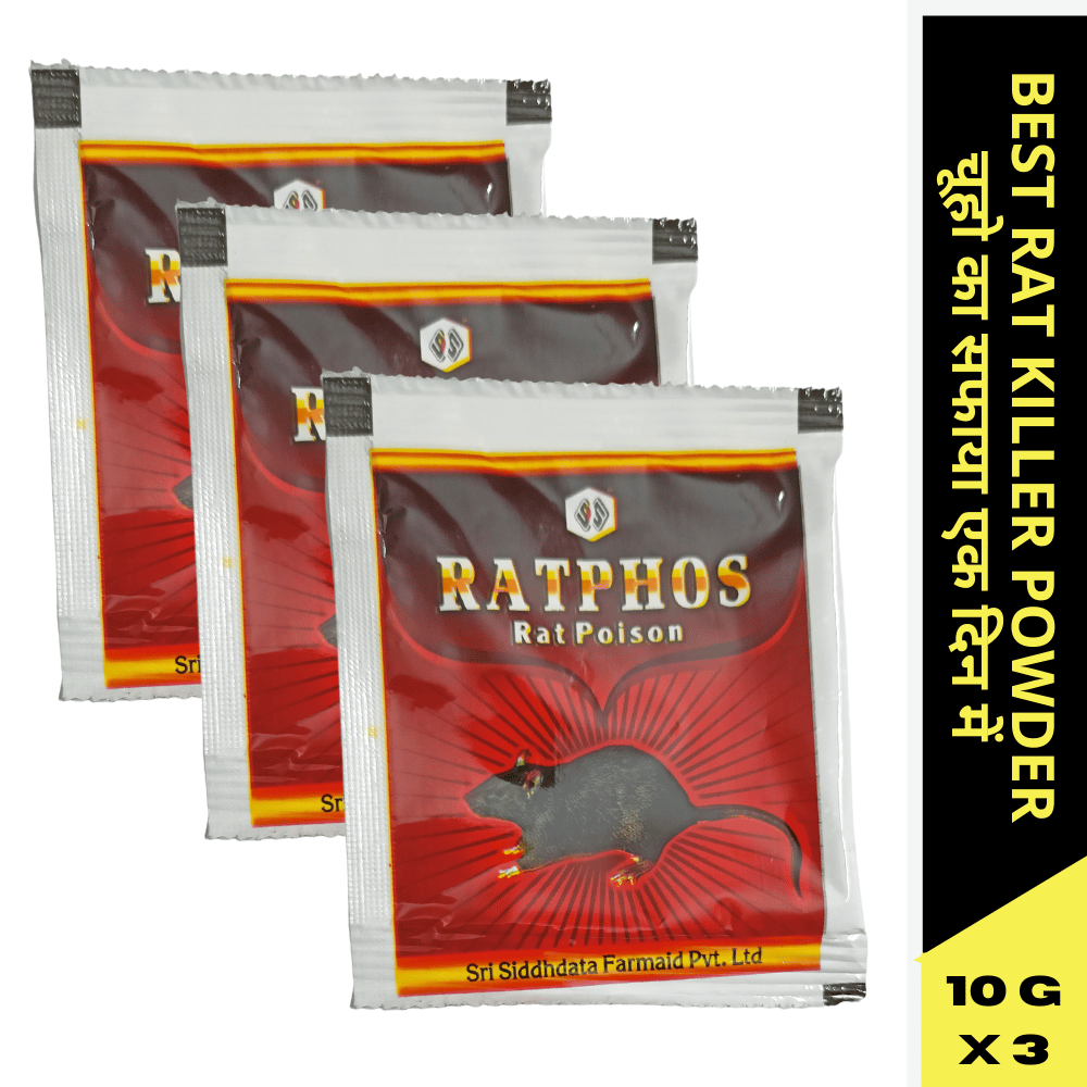Best Rat Killer Powder | Rat Eliminator Zinc Phosphide 80% RB | Fast Acting Rat Killer (Pack Of 3)