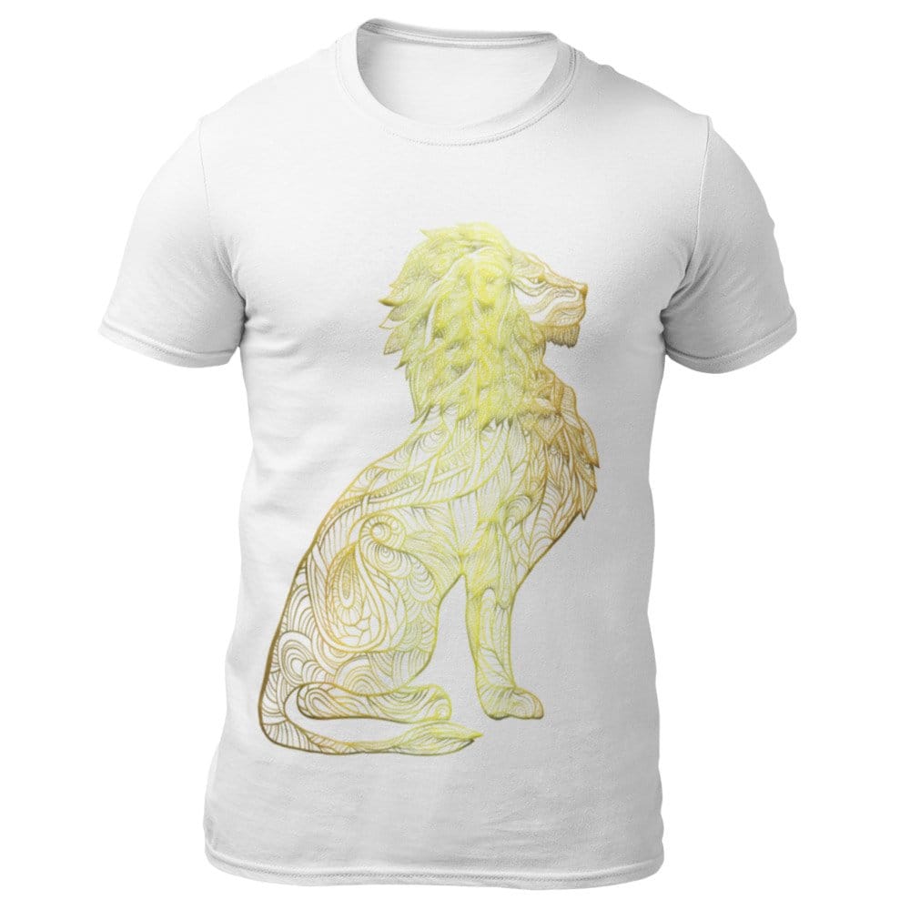 EqualLife Pure Cotton Bio-Washed Chest Printed T-Shirt - Eco Earth - Lion Mandala Design-by ZingerTees-Men-EL9120295-M