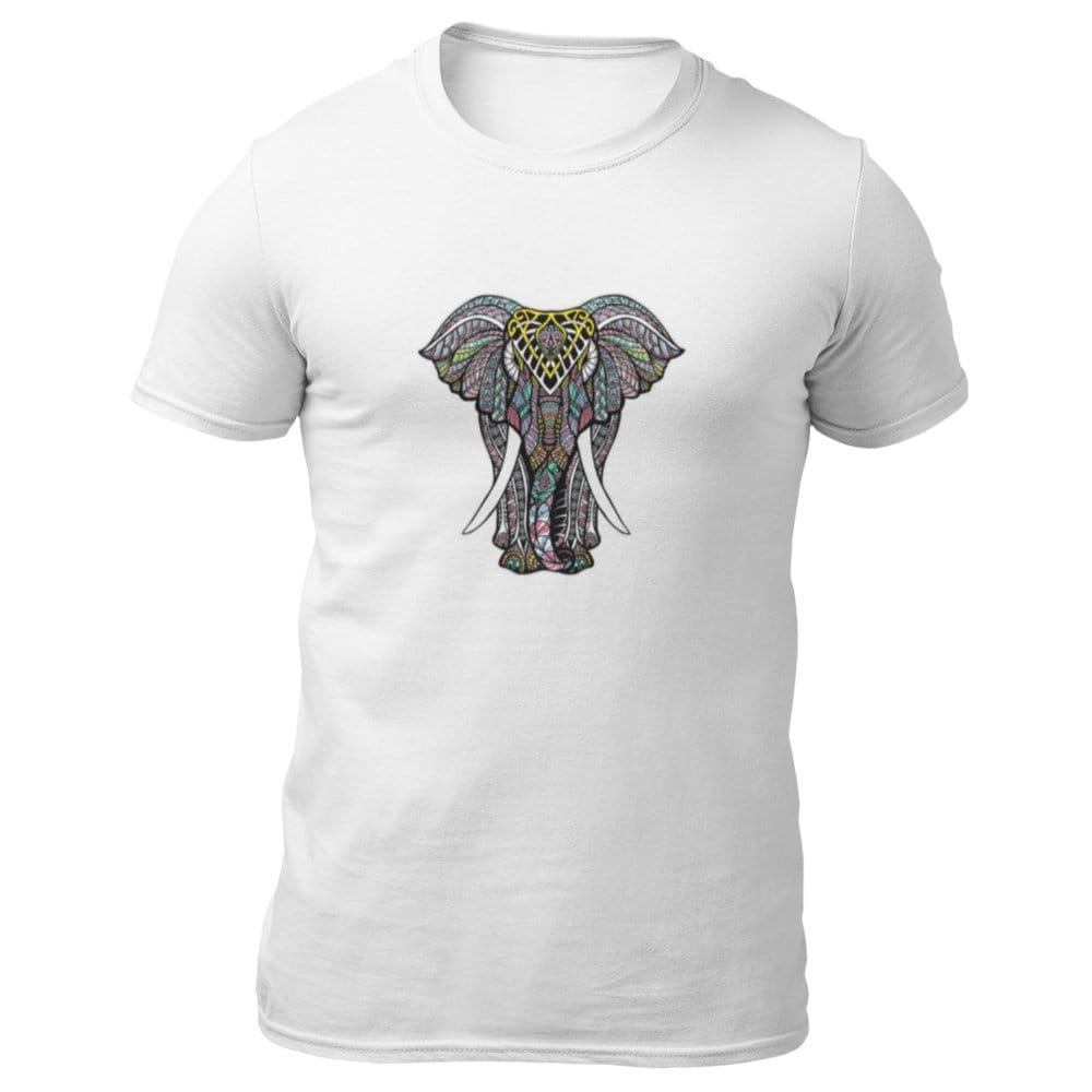 EqualLife Pure Cotton Bio-Washed Chest Printed T-Shirt - Eco Earth - Elephant Mandala Design-by ZingerTees-Men-EL9120297-M