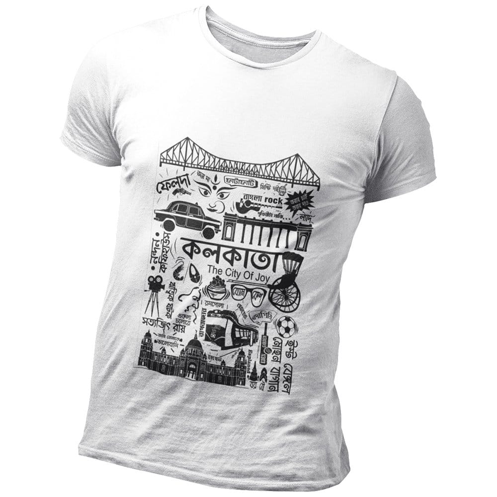 EqualLife Pure Cotton Bio-Washed Chest Printed T-Shirt City Life