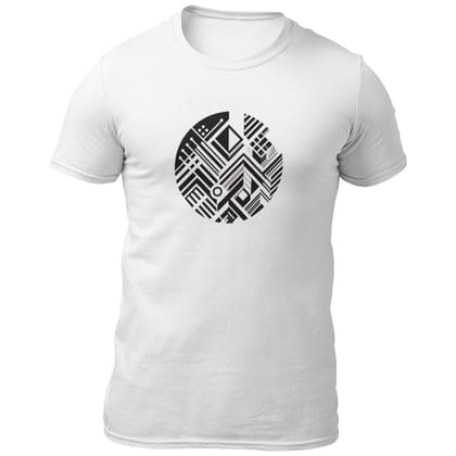 EqualLife Pure Cotton Bio-Washed Chest Printed T-Shirt - Abstract Design 1 - by ZingerTees-Men-EL9120542-M