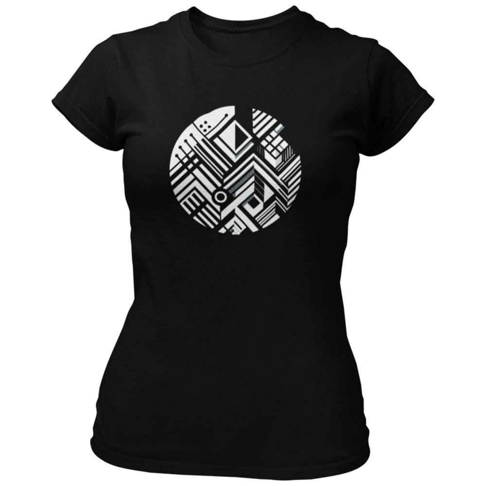 EqualLife Pure Cotton Bio-Washed Chest Printed T-Shirt - Abstract Design 1 - by ZingerTees-Women-EL9120542-F