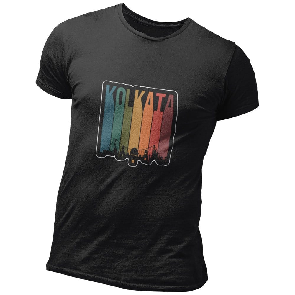 EqualLife Pure Cotton Bio-Washed Chest Printed T-Shirt - City Life - Kolkata Skyline - by ZingerTees-Men-EL9120532-M