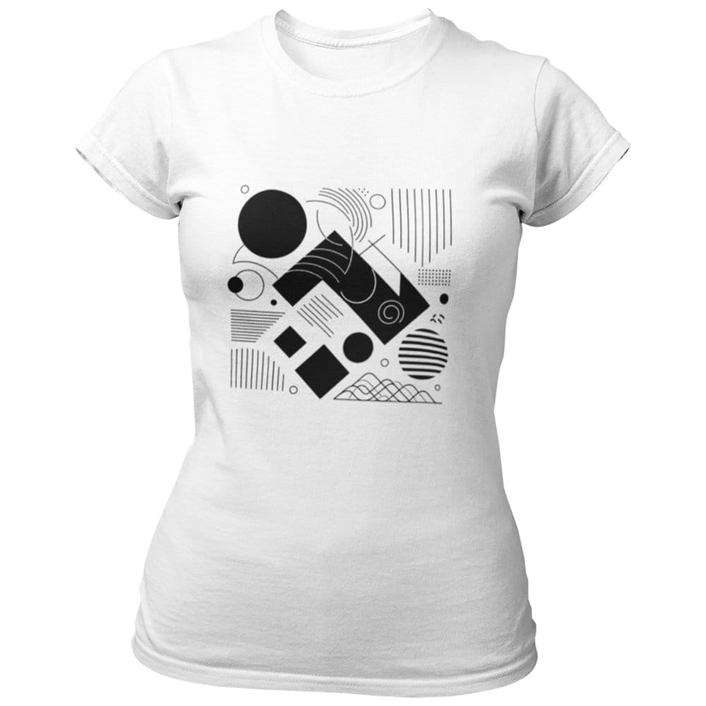 EqualLife Pure Cotton Bio-Washed Chest Printed T-Shirt - Abstract Design 4 - by ZingerTees-Women-EL9120545-F