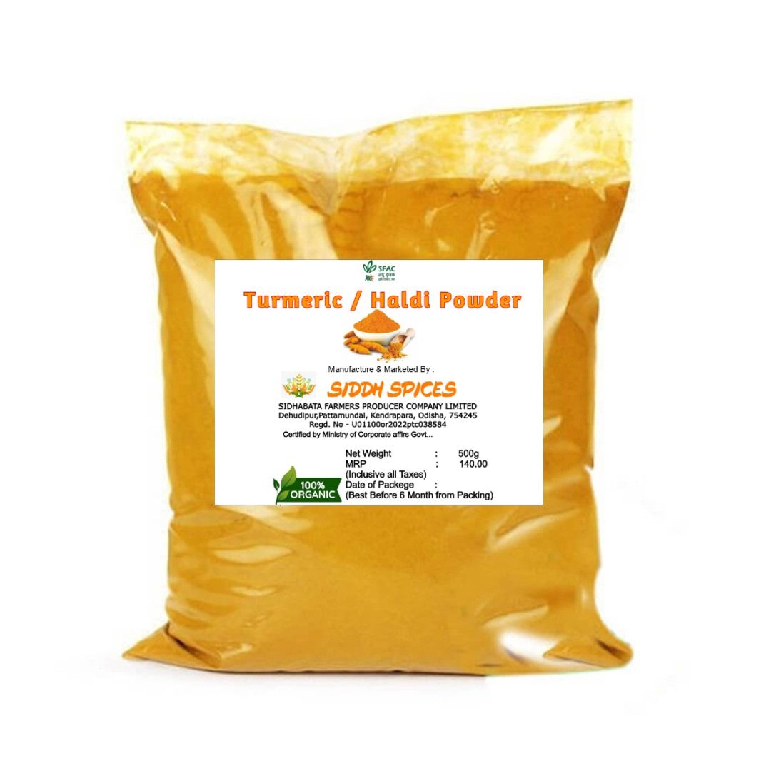 "Organic Turmeric Powder 500g - Siddh Spices"