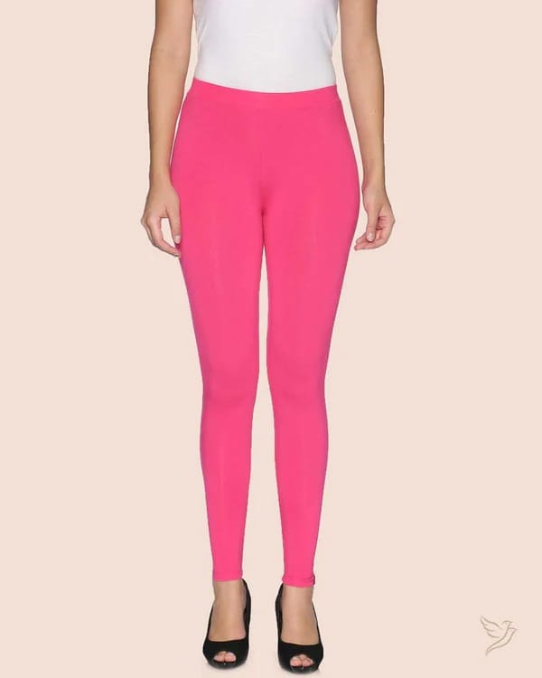 Latest Women CHINTLES Women's High Waist Stretchy Cotton Leggings - Hot Pink 2025 at ShopCircuit