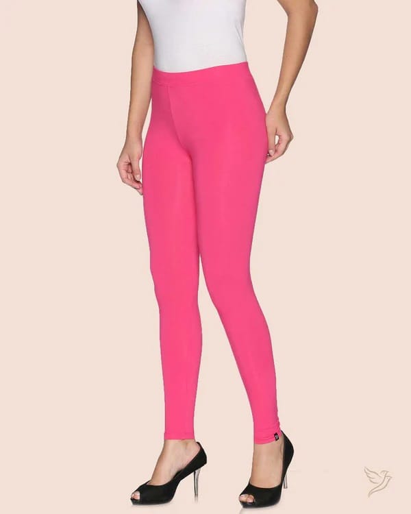 Latest Women CHINTLES Women's High Waist Stretchy Cotton Leggings - Hot Pink 2025 at ShopCircuit