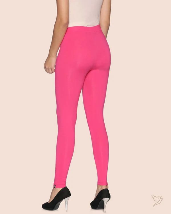 Latest Women CHINTLES Women's High Waist Stretchy Cotton Leggings - Hot Pink 2025 at ShopCircuit