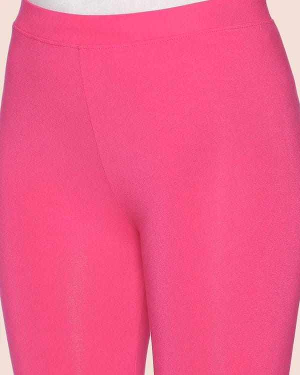 Latest Women CHINTLES Women's High Waist Stretchy Cotton Leggings - Hot Pink 2025 at ShopCircuit