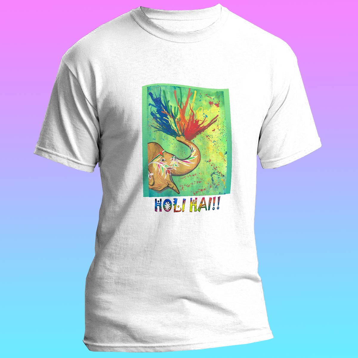 EqualLife Super Dry-fit Printed Jersey T-Shirt-Holi Hai - Elephant-by ZingerTees-Men-EL9120019-M