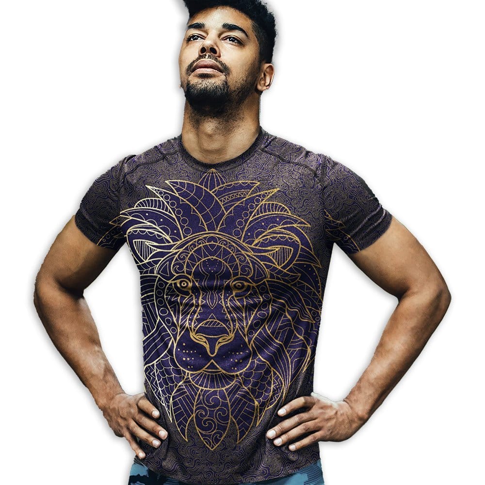 EqualLife Super Dry-fit Printed T-Shirt - Abstract Series -  Regal Lion Tee Design 6 - by ZingerTees-Men-EL9120584-M