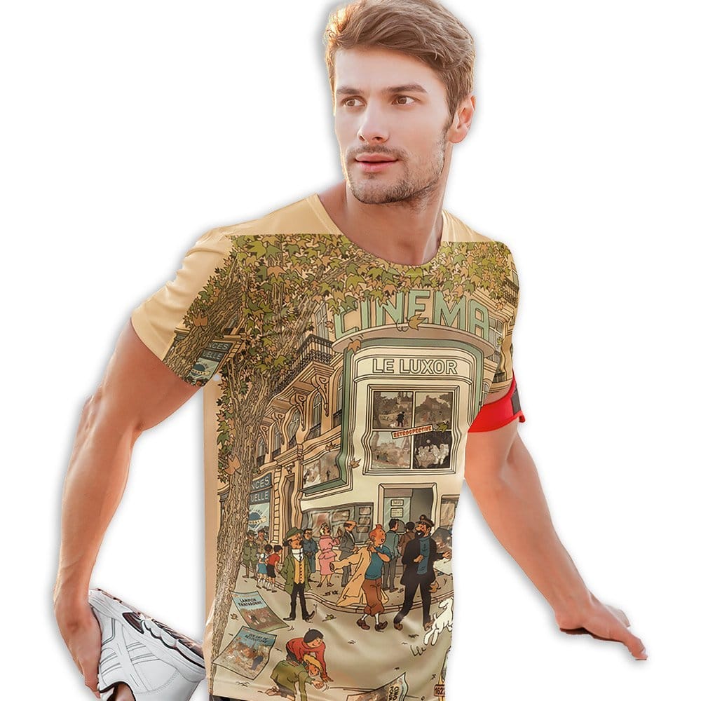 EqualLife Super Dry-fit Printed T-Shirt - Superhero - Tintin and Friends - by ZingerTees-Men-EL9120597-M