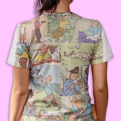 EqualLife Super Dry-fit Printed T-Shirt - Superhero - Tintin and Friends - by ZingerTees-Women-EL9120597-F