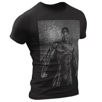 EqualLife Pure Cotton Bio-Washed T-Shirt Chest Printed-Superhero - Stronger than Steel Design-by ZingerTees--Men-EL9120110-M