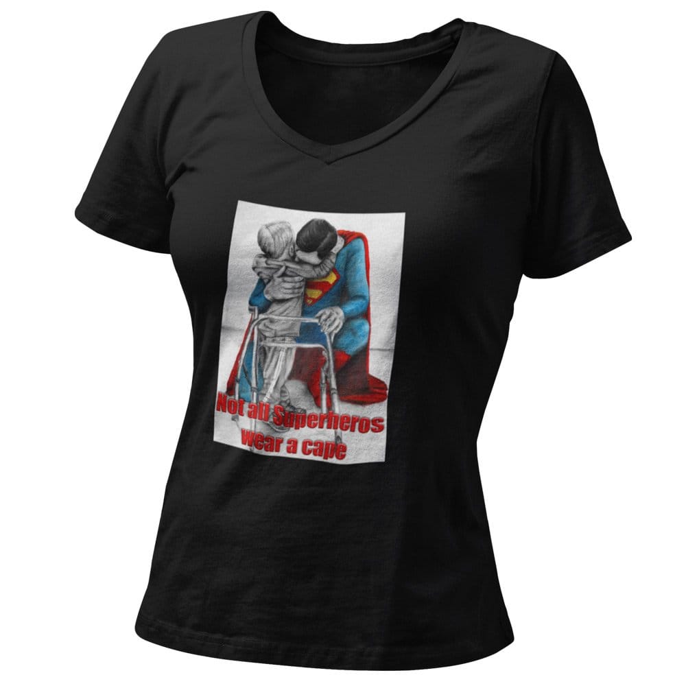 EqualLife Pure Cotton Bio-Washed T-Shirt Chest Printed-Not All Superheros Wear A Cape Design-by ZingerTees-Women-EL9120111-F