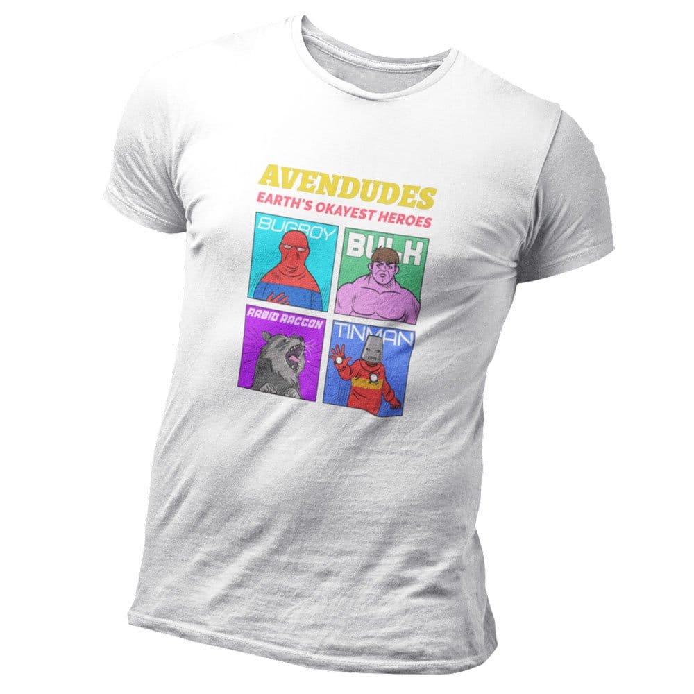 EqualLife Pure Cotton Bio-Washed T-Shirt Chest Printed-Superhero - Avendudes - Earth's Okayest Heros - 1 Design-by ZingerTees-Men-EL9120112-M