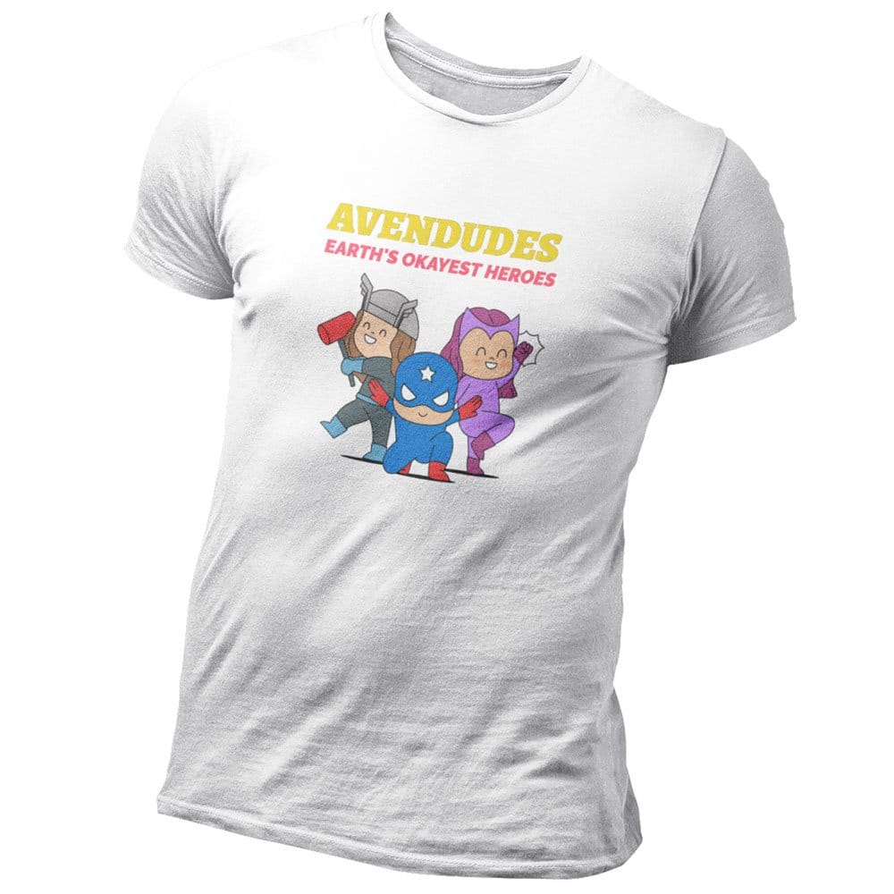 EqualLife Pure Cotton Bio-Washed T-Shirt Chest Printed-Superhero - Avendudes - Earth's Okayest Heros - 2 Design-by ZingerTees-Women-EL9120113-F