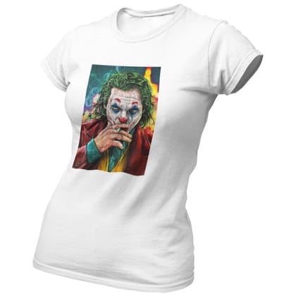 EqualLife Pure Cotton Bio-Washed Chest Printed T-Shirt - The Joker-Nemis-Design-1 - by ZingerTees-Women-EL9120500-F