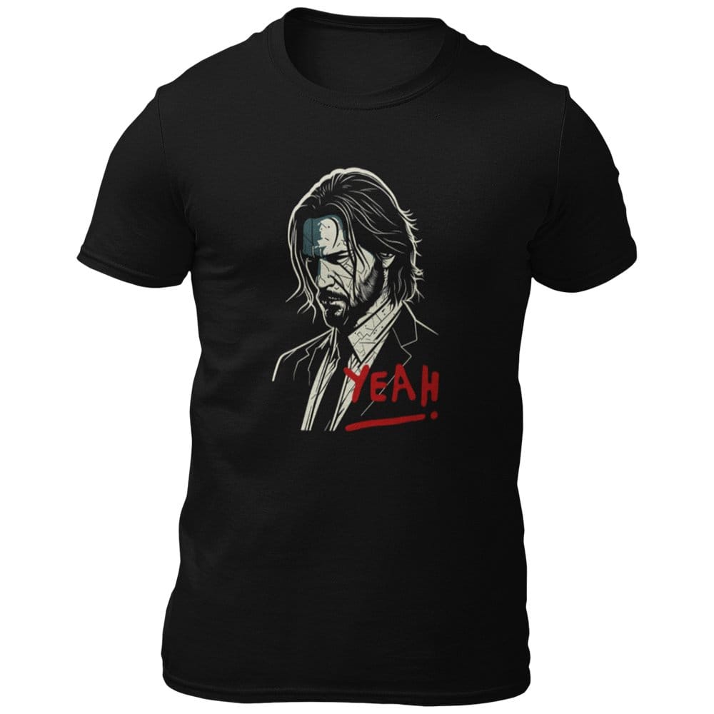 EqualLife Pure Cotton Bio-Washed Chest Printed T-Shirt - John Wick - Yeah Design 1 - by ZingerTees-Men-EL9120551-M