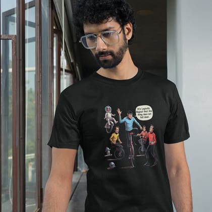 EqualLife Pure Cotton Bio-Washed Chest Printed T-Shirt - Sifi Series - Enterprise Crew - Star Trek Design 2 - by ZingerTees-Men-EL9120555-M