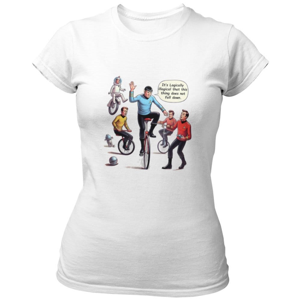 EqualLife Pure Cotton Bio-Washed Chest Printed T-Shirt - Sifi Series - Enterprise Crew - Star Trek Design 2 - by ZingerTees-Women-EL9120555-F