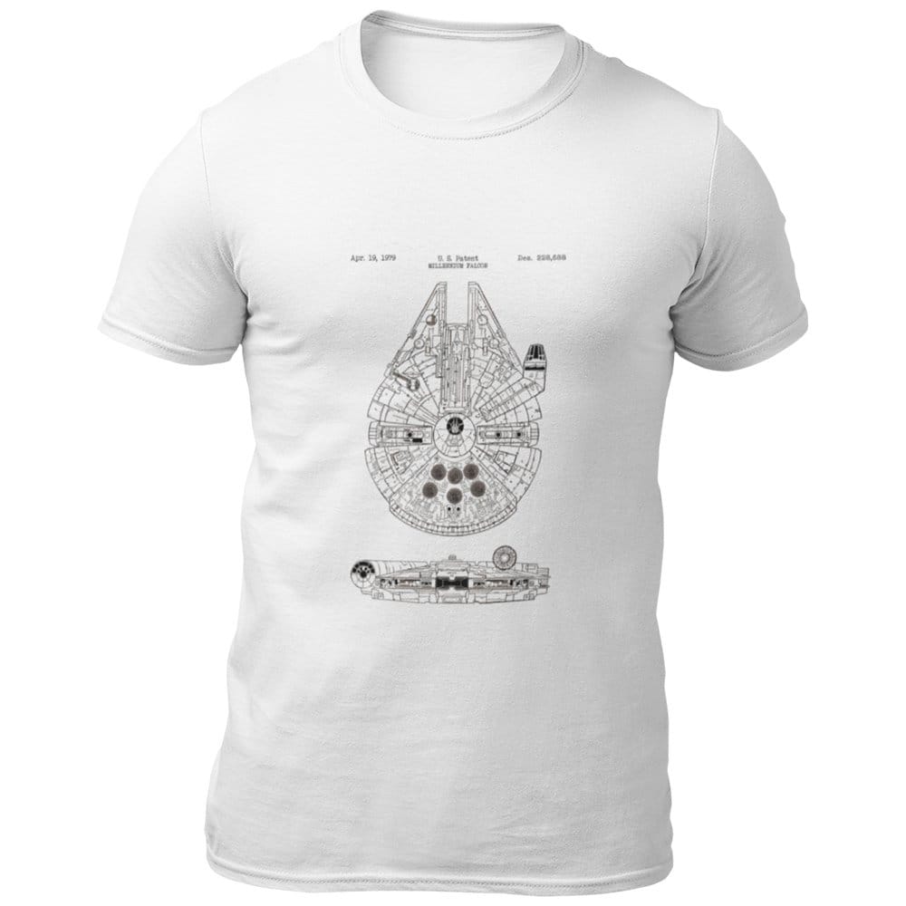 EqualLife Pure Cotton Bio-Washed Chest Printed T-Shirt - Sifi Series - Millennium Falcon Design 1 - by ZingerTees-Men-EL9120560-M