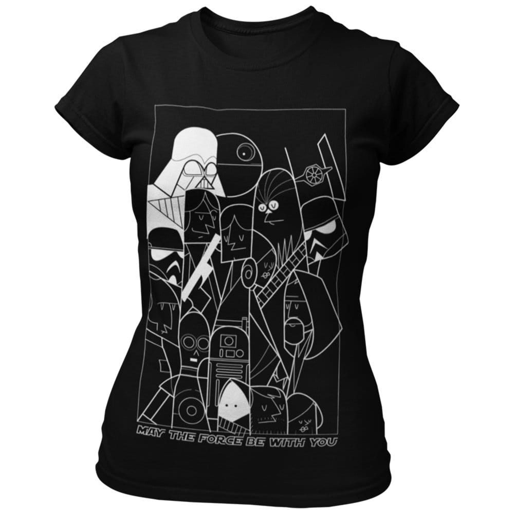 EqualLife Pure Cotton Bio-Washed Chest Printed T-Shirt - Sifi Series - Star Wars Tribute - by ZingerTees-Women-EL9120564-F