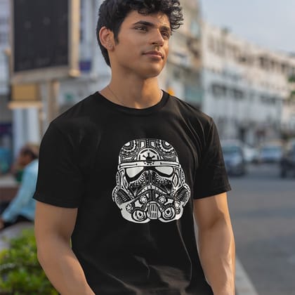 EqualLife Pure Cotton Bio-Washed Chest Printed T-Shirt - Sifi Series - Storm Troopers Design 1 - by ZingerTees-Men-EL9120565-M