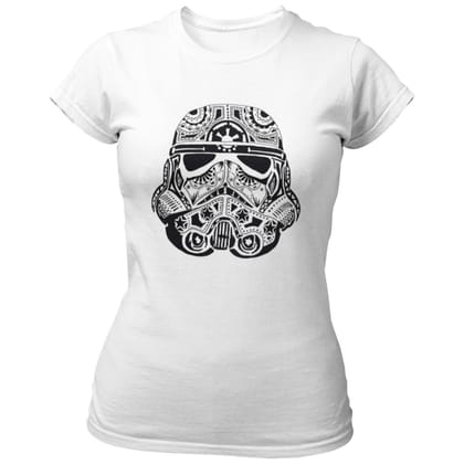 EqualLife Pure Cotton Bio-Washed Chest Printed T-Shirt - Sifi Series - Storm Troopers Design 1 - by ZingerTees-Women-EL9120565-F