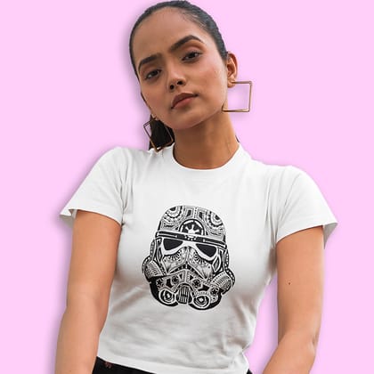 EqualLife Pure Cotton Bio-Washed Chest Printed T-Shirt - Sifi Series - Storm Troopers Design 1 - by ZingerTees-Women-EL9120565-F