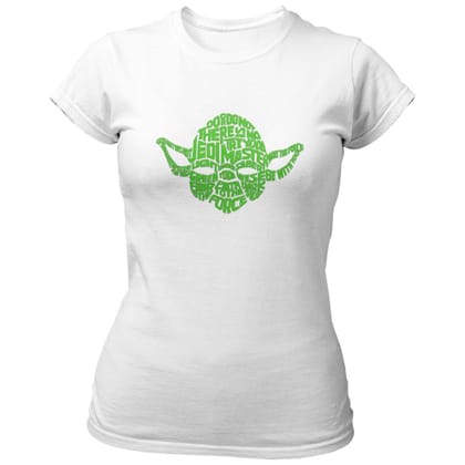 EqualLife Pure Cotton Bio-Washed Chest Printed T-Shirt - Sifi Series - Yoda The Great Design 1 - by ZingerTees-Women-EL9120567-F