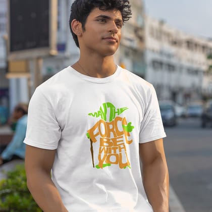EqualLife Pure Cotton Bio-Washed Chest Printed T-Shirt - Sifi Series - Yoda The Great Design 2 - by ZingerTees-Men-EL9120568-M